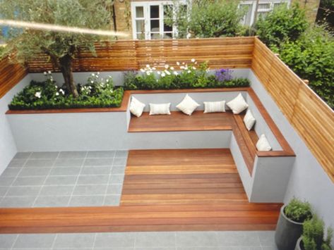 Veranda Design, Patio Ideas On A Budget, Pergola Diy, Wooden Benches, Concrete Patios, Outdoor Seating Area, Small Remodel, Budget Patio, Apartment Patio