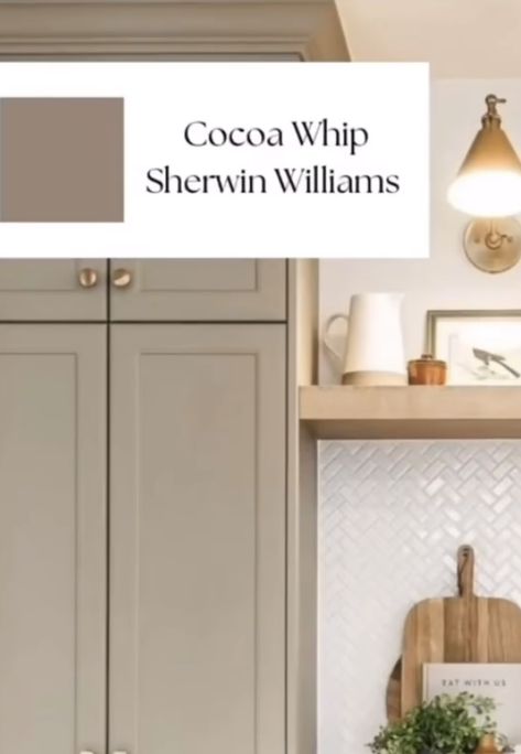 Taupe Cabinets Sherwin Williams, Bathroom Colors With Brown Cabinets, Painted Builder Grade Cabinets, Paint Colors To Match Antique White Cabinets, Sw Sticks And Stones Paint, What Colors Compliment Green, Cocoa Whip Sherwin Williams Cabinets, Sw Accolade, Neutral Kitchen Cabinet Colors