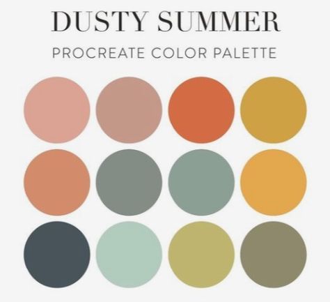 Bedroom Pallet Ideas Colour Schemes, Boho Sun Color Palette, Boho Paint Colours, Muted Boho Color Palette, Bright Earthy Color Palette, Color Schemes For Websites, Summer Color Pallet, 60s Color Palette, Colour Palette Procreate