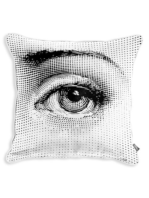 Shop Fornasetti Tema e Variazioni Decorative Pillow | Saks Fifth Avenue Piero Fornasetti, Face Design, Throw Blankets, A Face, Cushions On Sofa, Pillow Design, Cotton Linen, Saks Fifth, Saks Fifth Avenue