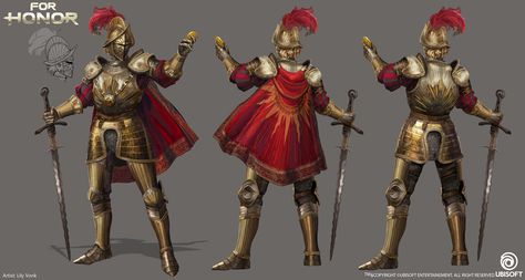 For Honor - Conquistador, Lily Vonk For Honor Warmonger, Sun Motif, Female Knight, For Honor, Warhammer Fantasy, Medieval Fantasy, Knights, Character Concept, Art Direction