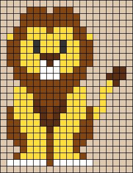 Lion King Pixel Art, Lion Pixel Art, Tiger Pixel Art, Animal Pixel Art, Lion Cross Stitch, Free Halloween Crochet, Art Tigre, Blouse Free Pattern, Lion Pattern