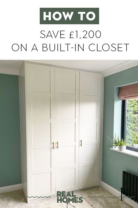 Ikea Wardrobe Hack Built Ins Bedroom, Diy Fitted Wardrobes Ikea Hacks, Revamp Built In Wardrobes, Ikea Brimmes Wardrobe Hack, Ikea Wardrobe Frame, Diy Ikea Closet, Ikea Brimnes Wardrobe, Built In Cupboards Bedroom, Diy Built In Wardrobes