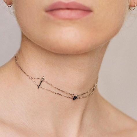 Two Swords, Snake Necklace Silver, Dagger Earrings, Gold Chain Choker, Chevron Necklace, Snake Pendant, Heavy Chain, Chain Loop, Heart Choker