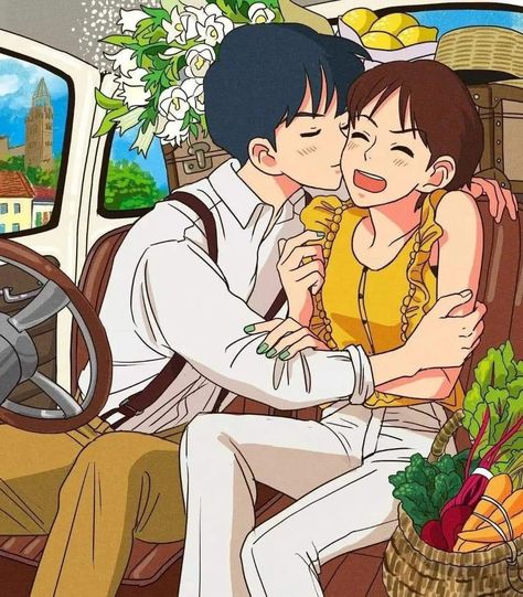 Seiji And Shizuku Fanart, Seiji And Shizuku, Ghibli Love, Totoro Diy, Ghibli Fanart, Hayao Miyazaki Art, Miyazaki Art, Whisper Of The Heart, Studio Ghibli Fanart