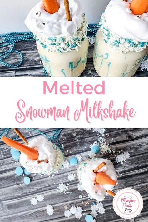 Homemade Vanilla Milkshake, Homemade Milkshake, Edible Eyes, Milkshake Flavours, Mason Jar Drinks, White Drinks, Melting Snowmen, Melted Snowman, Vanilla Milkshake