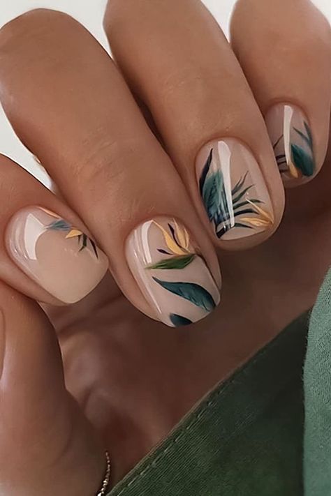 Top 20 Perfect Summer Nail Designs 2024: Bright & Bold for Sun-Soaked Days Minimalist Nail Art Short Nails Summer, Hawaiian Vacation Nails, Funky Nails Square, Nails 2033, Florida Nail Ideas, Summer Boho Nails, Summer Nail 2024, Summer Nail Art 2024, Desert Nail Art