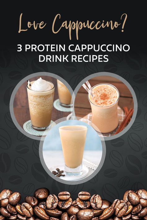 Vanilla Swappuccino, Vanilla Java Swappuccino and Cinnamon Dolce Swappuccino Here are 3 delicious Protein Cappuccino Drink recipes by Lisa Lillien of @HungryGirl. Break out your blender and enjoy! #wls #wlsjourney #wlscommunity #cappuccino #proteincappuccino Whey Protein Shakes, Cappuccino Recipe, Premier Protein Shakes, Protein Mix, Premier Protein, Cinnamon Dolce, Bariatric Friendly Recipes, Protein Shake Recipes, High Protein Low Carb