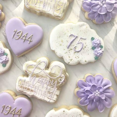 75th Birthday Ideas For Grandma, 75 Year Old Birthday Cookies, 75 Bday Ideas 75th Birthday Parties, 75 Birthday Cookies Decorated, 75th Birthday Party Ideas For Women, 75th Birthday Cookies Decorated, 75th Birthday Ideas For Mom Decoration, 75 Th Birthday Party Ideas, 75th Birthday Cookies