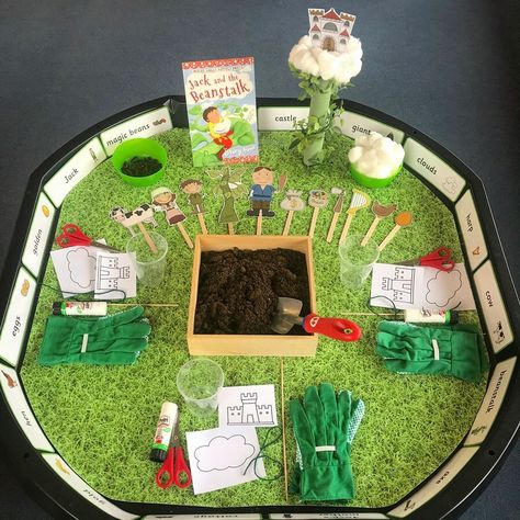 Jack And The Beanstalk Eyfs Tuff Tray, Jack And The Beanstalk Tuff Tray, The Enormous Turnip Eyfs, Jack And The Beanstalk Eyfs, Eyfs Jack And The Beanstalk, Jack And The Beanstalk Activities, Jack And Beanstalk, Planting Beans, Jack And The Bean Stalk