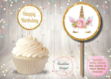 Unicorn cupcake topper unicorn party decoration unicorn Unicorn Cupcake Topper, Unicorn Cupcakes Toppers, Glitter Unicorn, Dandelion Designs, Unicorn Party Decorations, Milestone Poster, Unicorn Cupcakes, Unicorn Decorations, Birthday Chalkboard