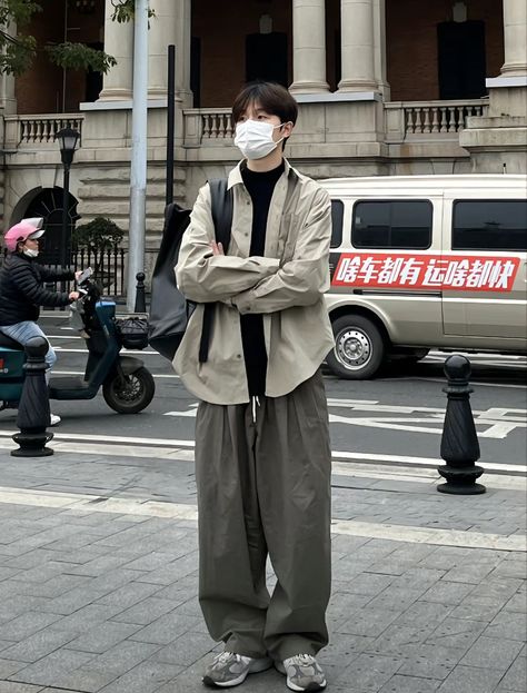 Douyin Men Fashion, Tokyo Fashion Men, Chinese Fashion Men, Taiwan Outfit, Agender Fashion, Outfit Nam, Reference Clothing, 2024 Ootd, Clothing Design Sketches