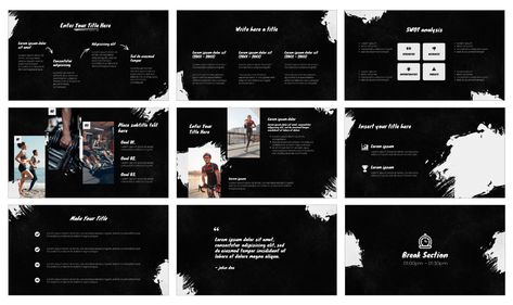 Grunge Brush Free PowerPoint Template and Google Slides Theme Grunge Presentation, Google Slides Theme, Google Slides Themes, Template Google, Presentation Template Free, Presentation Template, Presentation Design, Google Slides, Presentation Templates