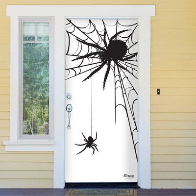 Halloween Classroom Door, Halloween Garage Door, Halloween Garage, Spiders Halloween, Halloween Front Door Decorations, Halloween Front Door, Door Mural, Halloween Front Doors, Halloween Classroom