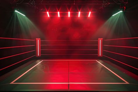 Boxing ring spotlight red architecture. | premium image by rawpixel.com Boxing Ring Background, Boxing Background, Background Stage, Red Architecture, Boxing Rings, Boxing Ring, Zepeto Background, Stage Background, Background Dark