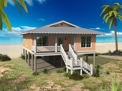 Beachy Keen Cottage - Coastal Home Plans Small Beach House, Coastal Homes Plans, Small Beach Houses, Coastal House Plans, Beach Bungalow, Beach House Plans, Tropical Home Decor, Bungalow House Plans, Beach Cottage Decor