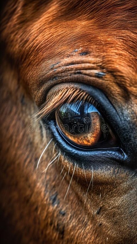 A close up of a brown horse&#x27;s eye. Generative AI image. royalty free stock photography Animal Eye Photography, Horse Eye Photography, Horse Close Up, Animal Eyes Close Up, Horse Face Photography, Horses Anatomy, Cow Eyes, Animal Close Up, Sci Fi Landscape