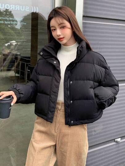 Black Puffy Coat Outfit, Big Puffer Jacket Outfit, Black Puffer Outfit, Puffy Jacket Outfit, Black Puffer Jacket Outfit, Puffer Outfit, Puffer Jacket Outfit, Thick Coat, Puff Jacket