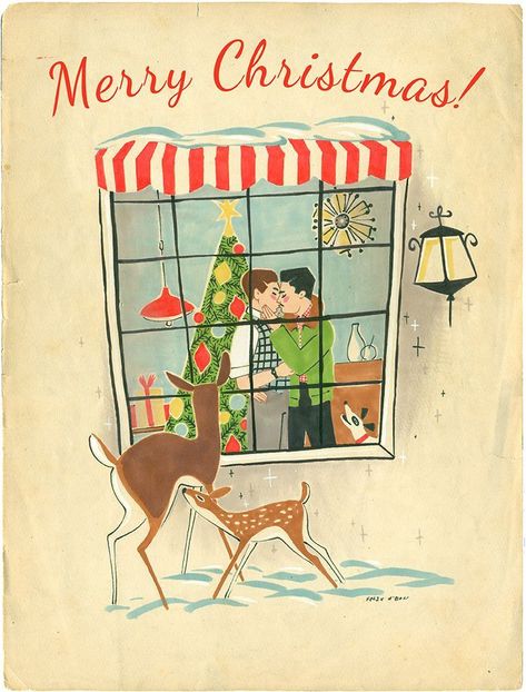 ARIA Christmas Tumblr, Gay Christmas, Mid Century Holiday, Mid Century Christmas, Christmas Card Design, Christmas Gift Guide, Christmas Mood, Cards For Friends, Gay Art