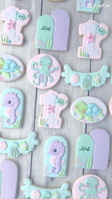 Under The Sea Theme, Cookies For Kids, Under The Sea Party, Birthday Cookies, Custom Cookies, Decorated Cookies, Your Special, Cookie Decorating, Sugar Cookies