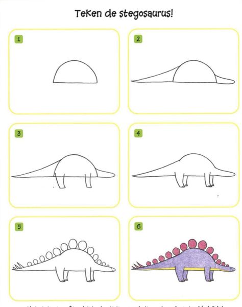 Drawing Dinosaurs Easy, Dinosaur Directed Drawing Preschool, Dino Museum, Draw A Dinosaur, Trin For Trin Tegning, Thema Dino, Dino Drawing, Dinosaur Activities Preschool, Toddler Drawing