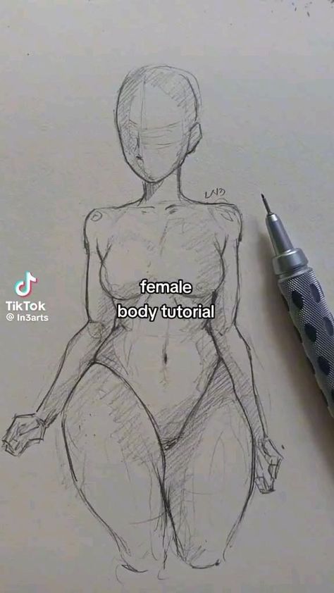 Drawing Ideas Girl Body, Body Simple Drawing, How To Draw A Womens Body, Body Sizes Drawing, How To Draw Girl Bodies, Draw Body Girl, Girls Body Drawing, How To Draw Female Bodies, Female Body Tutorial