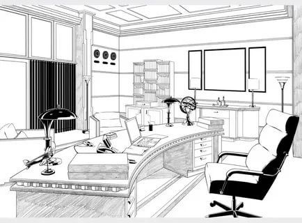 Elevating Your Space with the Enchantment of Sketching Interior Design Sketches Perspective Office, Drawing Office Ideas, Office Interior Design Drawing, Office Interior Drawing, Office Perspective Drawing, Private Office Interior, Office Sketch, Drawing Room Concept, Interior Architecture Sketch