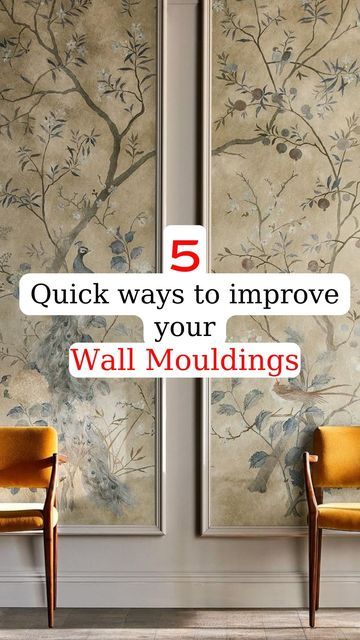 Wallpaper And Moulding Wall, Wall Mouldings With Wallpaper, Wallpaper In Wall Moulding, Wall Moulding Mirror, Molding On Walls With Wallpaper, Wall Moulding With Mirror, Moulding On Walls With Wallpaper, Wallpaper In Molding, Wallpaper With Moulding