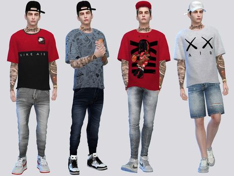 Sims 4 Graphic Tees Cc Male, Sims Jeans, Male Sims, Sims 4 Men Clothing, Sims 4 Stories, Sims 4 Male Clothes, Sims 4 Traits, Sims 4 Cc Kids Clothing, Free Sims 4