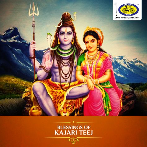 Kajari Teej, also known as Badi Teej and Kajali Teej, is celebrated tomorrow, 10th August, in honour of Goddess Parvati and Lord Shiva. Celebrated in the month of Bhadrapada/Shravana on the third day of Krishna Paksha, this auspicious festival honours the union of Goddess Parvati and Lord Shiva. Kajari Teej is one of the three main Teej festivals celebrated in a year. Women observe this day that signifies the start of the monsoon season with utmost divinity. #PureDevotion Teej Festival Look, Hinduism Gods, Wallpapers Hd 1920x1080, Teej Festival, Goddess Parvati, Gods Goddesses, Monsoon Season, Hindu Festivals, Latest Wallpapers