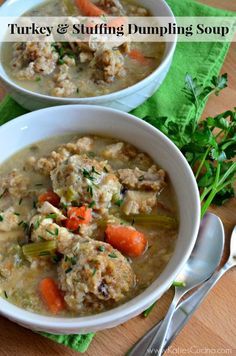 Stuffing Dumplings, Best Turkey Soup, Leftover Stuffing Recipes, Easy Turkey Recipes Thanksgiving, Thanksgiving Dinner For Two, Leftover Vegetables, Easy Suppers, Turkey And Stuffing, Leftover Turkey Soup