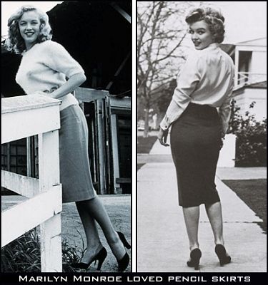 In the 40s, the ladies wore their pencil skirts to work for the most part, ... and sweaters Pictures Of Marilyn Monroe, Hairstyles For Women In Their 40s, Marilyn Monroe Fashion, Eye Cream For Dark Circles, Trendy Sewing, Norma Jeane, Skin Care Cream, Womens Pencil Skirts, Pencil Skirts