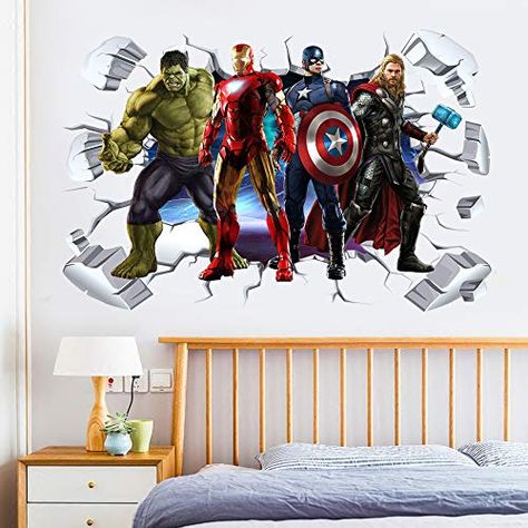 Superhero Wall Stickers, Avengers Wall, Hulk Tattoo, Men Wall Decor, Living Room Playroom, Wall Sticker Design, Superhero Wall, Kids Room Wall Stickers, Marvel Wall