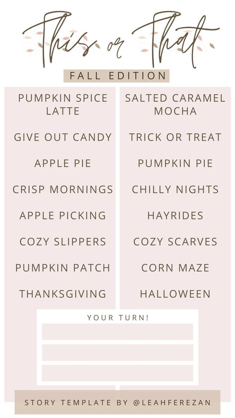 This Or That Questions Fall, Pumpkin Patch Corn Maze, Facebook Engagement Posts, Instagram Story Questions, Facebook Engagement, Interactive Posts, Fun Questions To Ask, Content Planner, Instagram Engagement