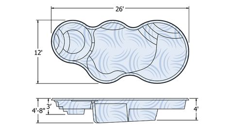 Inground Fiberglass Pools - Anthony Sylvan Swimming Pools & Spas Inground Pool Shapes, Anthony Sylvan Pools, Autocad Layout, Swimming Pool Size, Pool Design Plans, Swimming Pool Plan, Pool Drawing, Apartment Pool, Chairs Logo