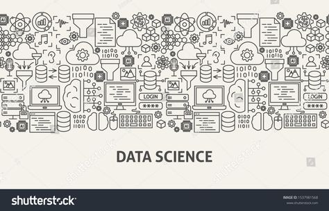 Data Science Banner Concept. Vector Illustration of Outline Design. #Ad , #SPONSORED, #Banner#Concept#Data#Science Data Science Illustration, Data Science Wallpaper Linkedin, Science Banner, Linkedin Background Image, Linkedin Background, Linkedin Banner, Desktop Images, Outline Design, Science Background