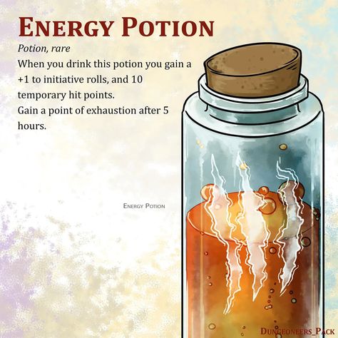 Rare, potion Get that extra boost you need with this quick consumable! (Apologies for the late post gang! We took some of these and had… | Instagram Potion Ideas Dnd, Dnd Magic Potions, Potion Reference, D&d Potion, Fantasy Potions Ideas, 5e Potions, Random Potion Effects Dnd, Hogwarts Food, D20 Potion Bottle