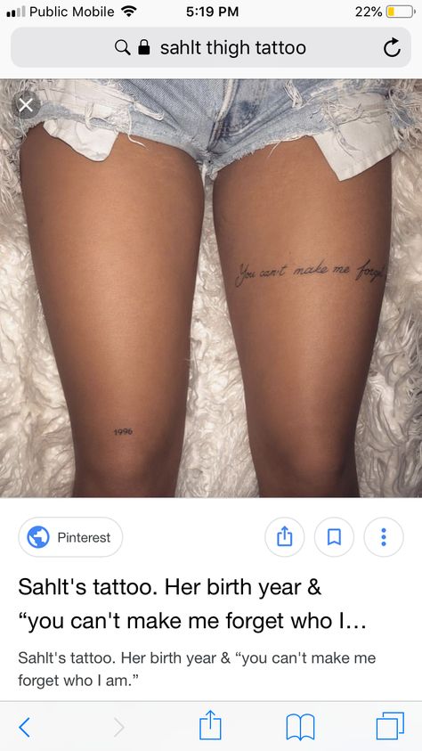 Women Leg Tattoos, Leg Quote Tattoo, Thigh Script Tattoo, Tattoo Bein Frau, Small Thigh Tattoos, Upper Leg Tattoos, Thigh Tattoo Quotes, Tattoos Leg, Black Color Hairstyles