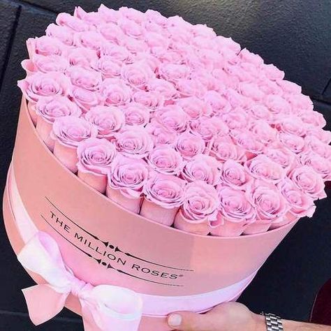 The Million Roses, Million Roses, Flower Lady, Rosen Box, Roses Flower, Luxury Flowers, Flower Box, Hat Box, Everything Pink