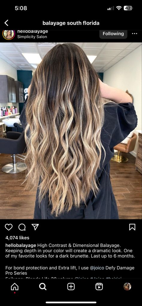 Dramatic Balayage, Brunette Wavy Hair, High Contrast Balayage, Contrast Balayage, Dramatic Highlights, Balayage Long Hair, 2023 Hair, Dark Brunette, Balayage Brunette