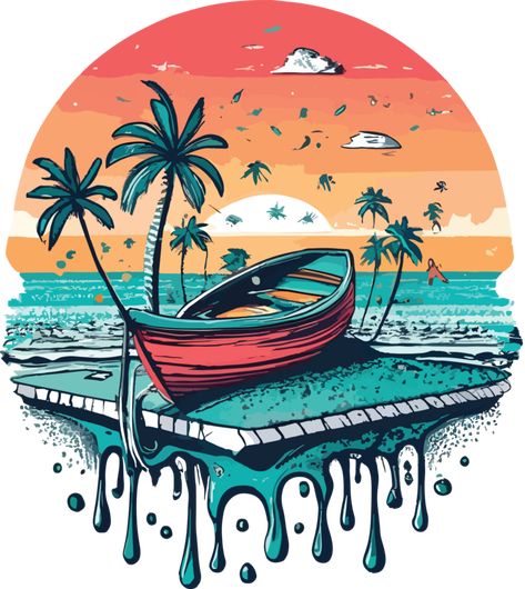 T Shirt Design Template Graphics, Graphic Stickers Design, Beach T Shirts Design, Summer Logo Design, Sticker Png Cute, Bob Marley Painting, T Shirt Vector, Beach Vector, Diani Beach