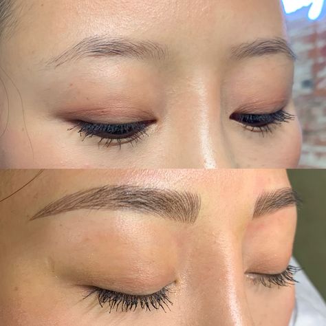 Asian Eyebrows, What Is Microblading, Micro Blading, Beauty Procedures, Makeup Eyebrows, Eyebrow Growth, Full Brows, Semi Permanent Makeup, Permanent Makeup Eyebrows