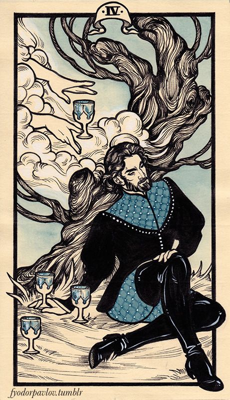 Fyodor Pavlov Fyodor Pavlov, Four Of Cups, Cups Tarot, Esoteric Art, Tarot Cards Art, Minor Arcana, Tarot Art, Oracle Cards, Tarot Spreads