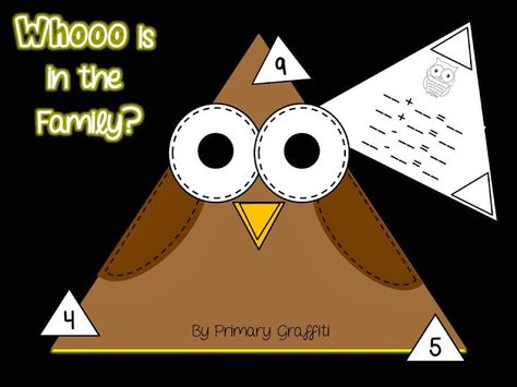 Owl Fact Family Fact Family Craft, Owl Facts, Classroom Goals, Proper Nouns, Halloween Math, Singapore Math, Owl Theme, Fact Families, Teaching Preschool