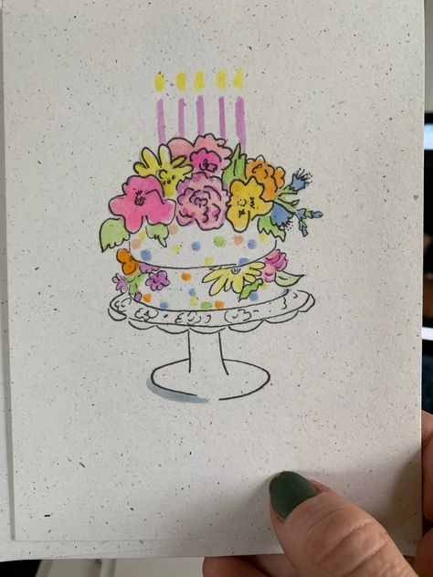 🎨🌟 Handmade Watercolor Birthday Card - A Splash of Joy! 🌟🎨 Wish them a happy birthday with one of three birthday cards! All colors can be customized to your wishes and the cards are blank on the inside or send me a message for a custom message to be added inside.  Design number 1) loads of candles and sparkles.  2) vintage floral (with three candles) 3) spring flower cake 4) happy birthday poppies When you make a purchase, make sure to message me, your choice!  Celebrate birthdays in style with our one-of-a-kind handmade watercolor birthday card! Each card is a vibrant masterpiece, featuring a unique blend of colorful swirls and delicate brushstrokes that capture the essence of joy and festivity. Whether it's for a loved one or a special friend, this card adds a personal touch to their Homemade Birthday Cards Pop Up, Personal Birthday Cards, Digital Art Birthday Card, Happy Birthday Mom From Daughter Cards, Big Sister Cards Handmade, Happy Birthday Gift Card Ideas, Doodles For Birthday Cards, Diy Happy Birthday Cards Friends, Birthday Card Simple Handmade