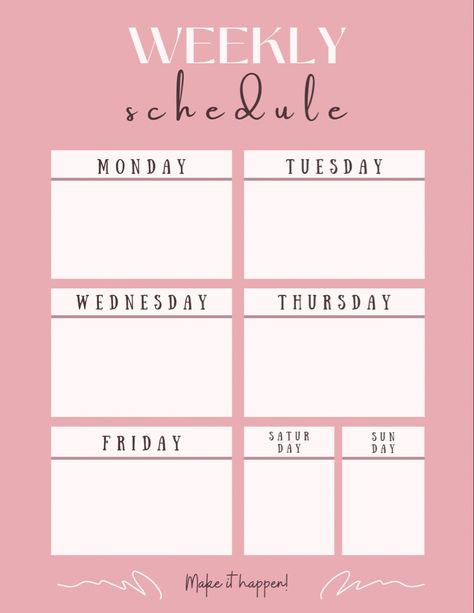 Weekly Availability Template, Weekly Schedule Template Aesthetic, Lash Schedule Template, Weekly Schedule Template, Instagram Nail Page Ideas, Week At A Glance Printable, Timetable Template, Lash Lounge, Vision Board Planner