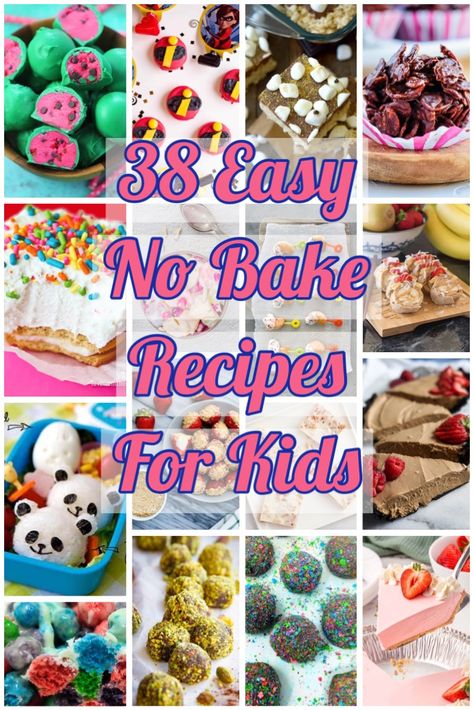 Making three meals a day for the whole family is hard enough let alone snack time. That’s why I love easy recipes I can make for the kids in no time that are a bit every time. This list of 38 no-bake treats include cookies, other desserts, and a few savory ones at the bottom. Kids Cooking Recipes Easy No Bake, Kitchen Fun With My 3 Sons Easy Recipes, Easy Summer Bake Sale Ideas, Quick Easy Desert No Bake, No Bake Food For Kids To Make, 4h Food Project Ideas, Kids Cooking Recipes Desserts, Cooking For Kids Easy No Bake, No Bake Ideas For Kids