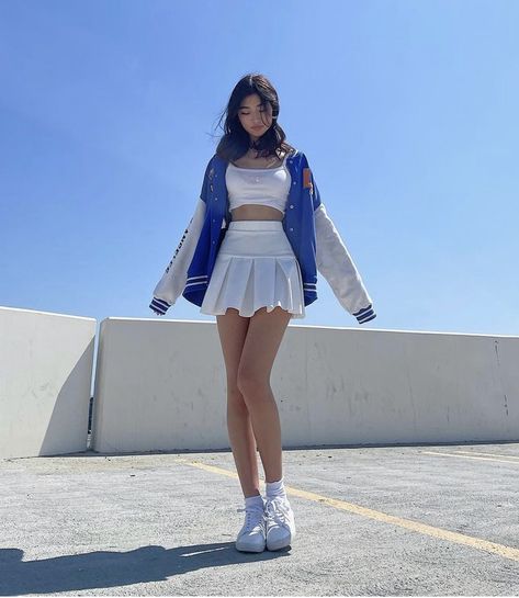 Tennis Skirt Outfit, Cute Skirt Outfits, Causual Outfits, White Skirt, Mode Inspo, Kpop Fashion Outfits, Mua Sắm, Teenage Fashion Outfits, Cute Skirts