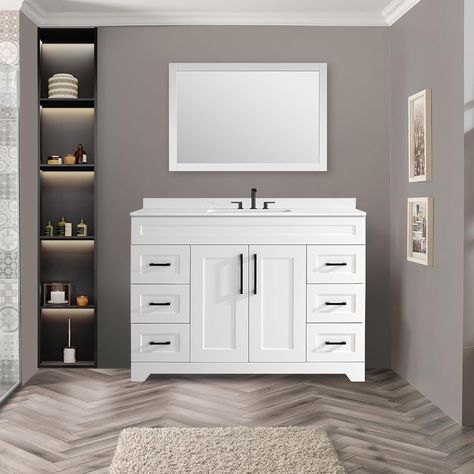 Amazon.com: TONYRENA 48" Bathroom Vanity without Sink,Bathroom Storage Cabinet with 2 Soft Closing Doors & 6 Full Extension Drawers,White : Tools & Home Improvement Stone Countertop, Wine Rack Storage, Work Space Decor, Sectional Sofa Couch, Closet System, Bedroom Headboard, Sink Bathroom, Garden Furniture Sets, Outdoor Dining Furniture