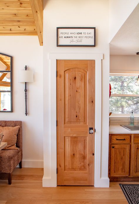 Small Space Pantry, Small Pantry Closet, Knotty Alder Kitchen, Tiny Pantry, Knotty Alder Doors, Pantry Interior, Painted Pantry, Pantry Closet Design, Pantry Layout